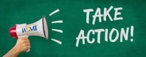 IAOMT megaphone announcing Take Action
