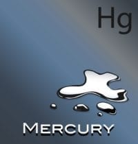 Metallic mercury spill, Hg chemical
